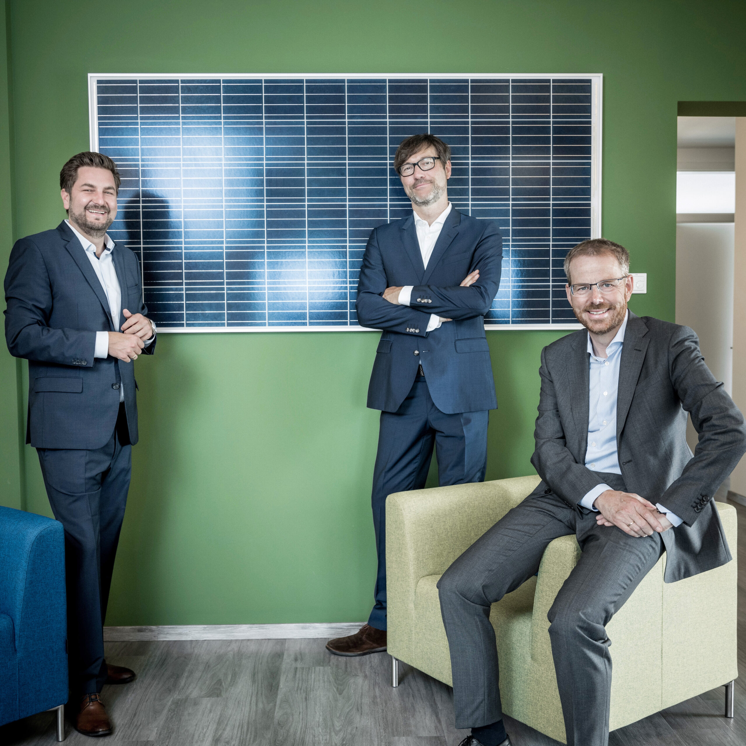 Dennis Schilling, Björn Meyer und Thomas Broschek Geschäftsführung der solargrün GmbH