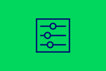 Ein Icon mit Schiebereglern im Design der GLS Crowd